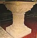 Christ Church, Welshpool. Font of terracotta.c.1844