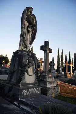 Recording Angel (1855), at Mead's grave in Florence, Italy