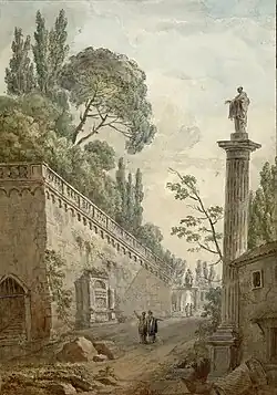 Landscape with a path, garden wall and column, n.d., Albertina, Vienna