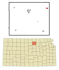 Location within Cloud County and Kansas