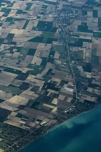 Aerial view of Blenheim (top center)