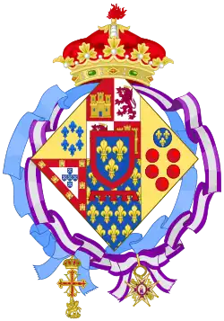 Coat of Arms of Isabel Alfonsa as Infanta of Spain and widow