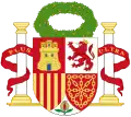 Coat of arms of the First Spanish Republic. Civic Crown version