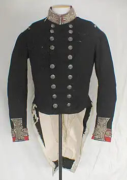 Civil Uniform coatee worn by Lt Col Robert Wynyard, c. 1850s. Auckland Museum