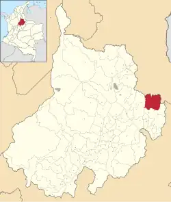 Location of the municipality and town of Cerrito, Santander in the Santander Department of Colombia.
