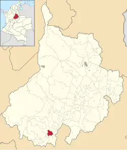 Location of the municipality and town of Guavata in the Santander Department of Colombia.