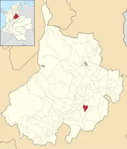 Location of the municipality and town of Ocamonte in the Santander Department of Colombia.