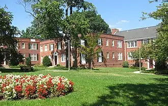 Apartments and landscaped lawn