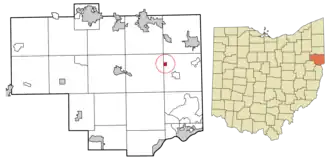 Location of Rogers in Columbiana County, Ohio.