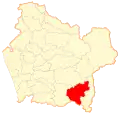 Map of Pucón commune in the Araucanía Region