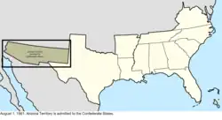 Map of the change to the Confederate States on August 1, 1861