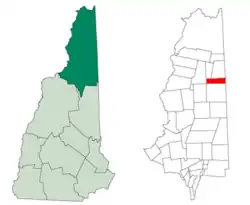 Location in Coös County, New Hampshire