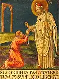 St. Corbinianus Adalbertum a supplicio liberat - Saint Corbinian frees Adalbert at his humble entreaty