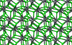 Ball-and-stick model of part of the crystal structure of cotunnite