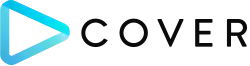 Cover Corp wordmark and blue and white play button logo