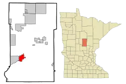 Location within Crow Wing County