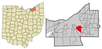 Location in Cuyahoga County, Ohio