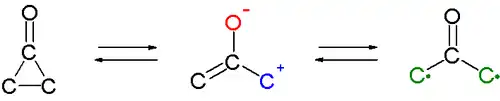 Cyclopropanone tautomeric structures
