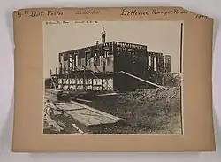Concrete and wooden house under construction
