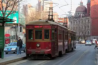 A Dalian tram line 201 in February 2013