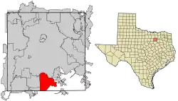 Location of Lancaster in Dallas County, Texas