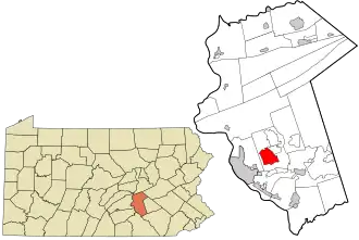 Location in Dauphin County and state of Pennsylvania.