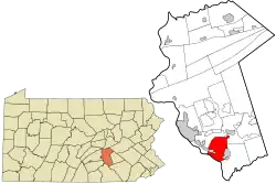 Location in Dauphin County and state of Pennsylvania.