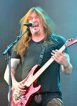 Sabo performing with Skid Row in 2014