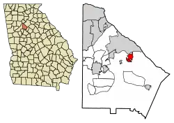 Location in DeKalb County and the state of Georgia