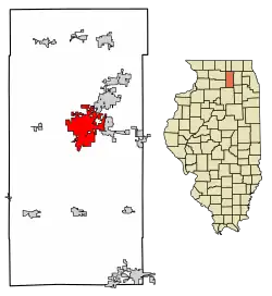 Location of DeKalb in DeKalb County, Illinois