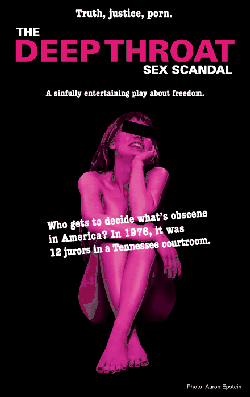 film poster with apparently nude woman in sitting position, legs crossed, nothing exposed