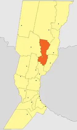 Location of San Justo Department within Santa Fe Province