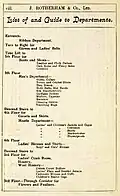 Jeremiah Rotherham & Co dept. list, 1904 p1