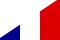 Diagonally split flag of Germany and France