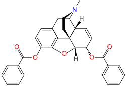 Chemical structure of dibenzoylmorphine.