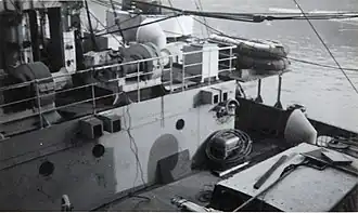 Diffused lighting type 3 fittings on HMS Largs forward bridge