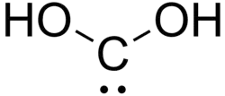 Structural formula of dihydroxymethylidene