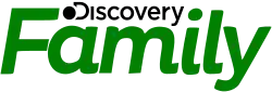 The logo for the Discovery Channel in black is inset within the word "Family", rendered in an italic green text.