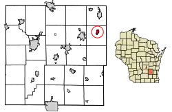 Location of Theresa in Dodge County, Wisconsin.