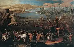 The landing of the Infanta Maria in Naples. 1649. Oil on canvas. Santander Bank Foundation, Madrid