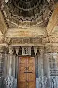 Domical ceiling above lintel in mukhamantapa (porch entrance) of Lakshmi Narasimha temple at Vignasante
