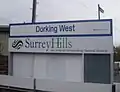 Station sign, advertising the Surrey Hills