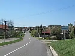 Main road going through Doubravy
