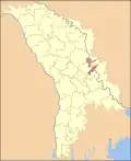 Map of Moldova highlighting Dubăsari District