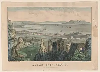 Dublin Bay from "Kingstown Quarries" aka Dalkey quarry (circa 1856-1907)