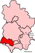 A medium-sized county located in the west of the county.