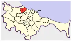 Location of Przymorze within Gdańsk