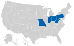 Location of teams in {{{title}}}