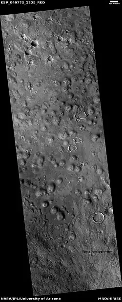 Large field of cones that may be mud volcanoes, as seen by HiRISE under HiWish program. Location is Mare Acidalium quadrangle.