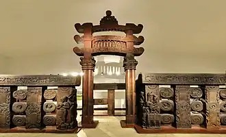 East Gateway and Railings of Bharhut Stupa. Sculptured railings: 115 BCE, toranas: 75 BCE.[22]